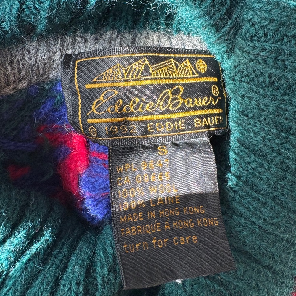 Eddie Bauer Multicolor Turtleneck Sweater 100% Wool Sweater, Gift for Him, - Picture 4 of 7